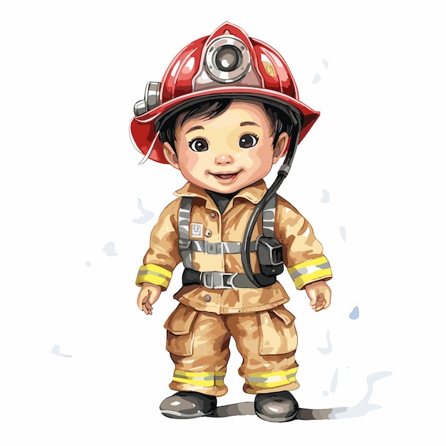 met de hand getekende cartoon van een brandweerman poster of sjabloon voor de internationale brandweerdag