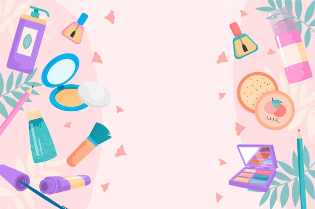Met de hand getekende cosmetische achtergrond