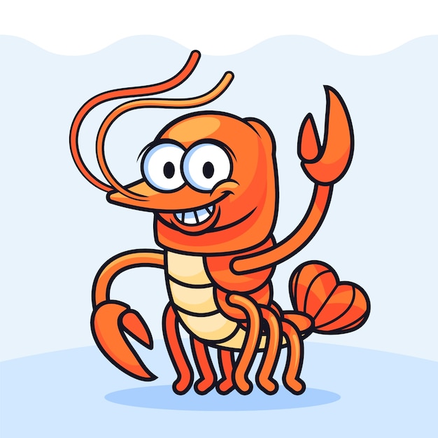 Vector met de hand getekende crab cartoon illustratie