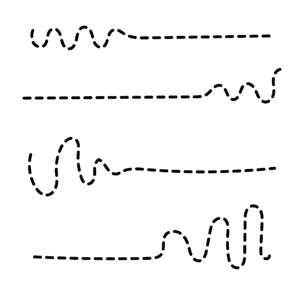 Met de hand getekende dashline verzamelvector
