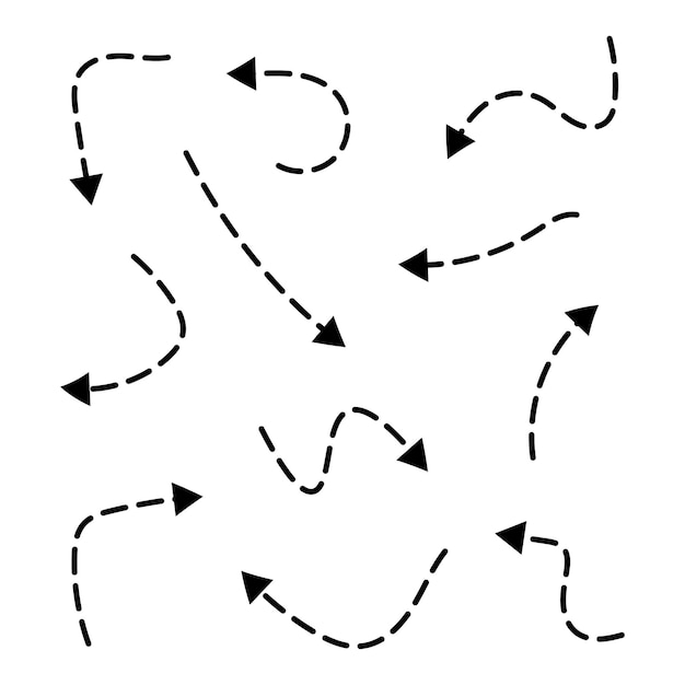 Met de hand getekende Doodle Line Pijl