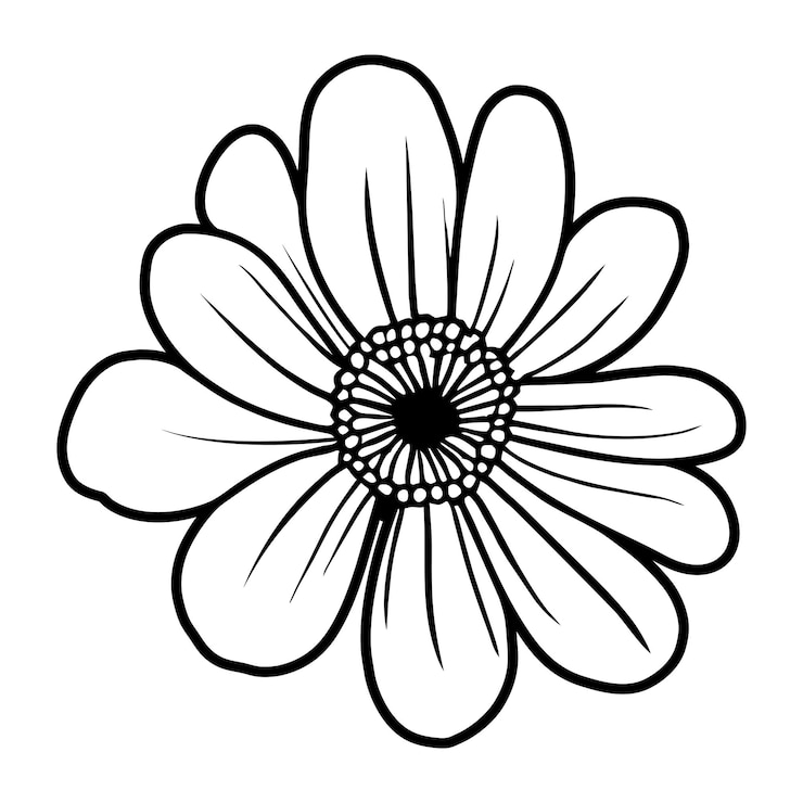 Vector met de hand getekende eenvoudige bloemillustratie