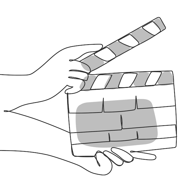 Vector met de hand getekende film theater tekening illustratie