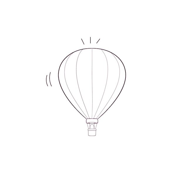 Met de hand getekende illustratie van het luchtballonpictogram doodle vector sketch illustratie