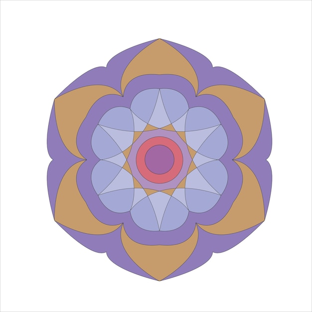 Met de hand getekende illustraties geometrische patronen mandala cirkelvormige retro achtergrond