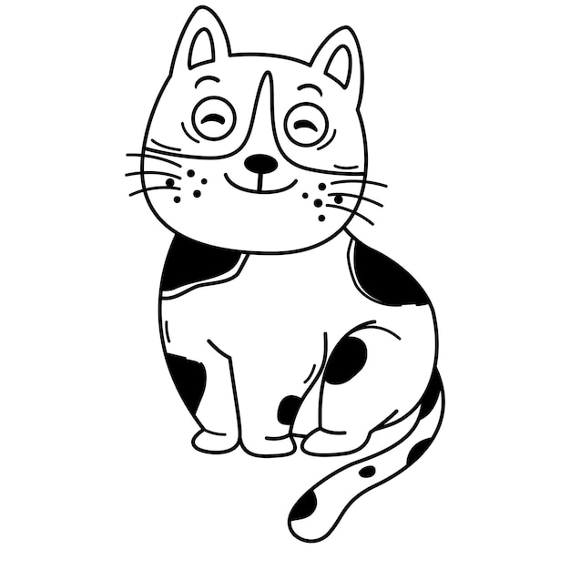 Met de hand getekende kat personage illustratie vector