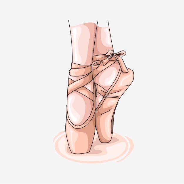 Vector met de hand getekende kleurrijke balletschoenen 2