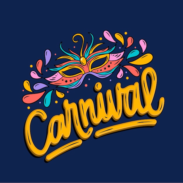 Vector met de hand getekende letters voor een carnavalsfeest
