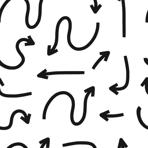 Met de hand getekende pijlen naadloos patroon