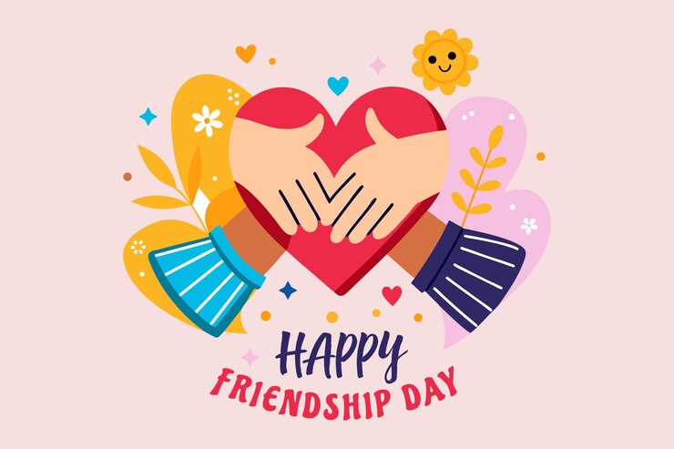 Vector met de hand getekende platte achtergrond voor de internationale vriendschapsdag