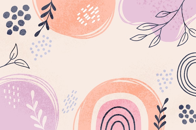 Met de hand getekende platte ontwerp abstracte doodle achtergrond