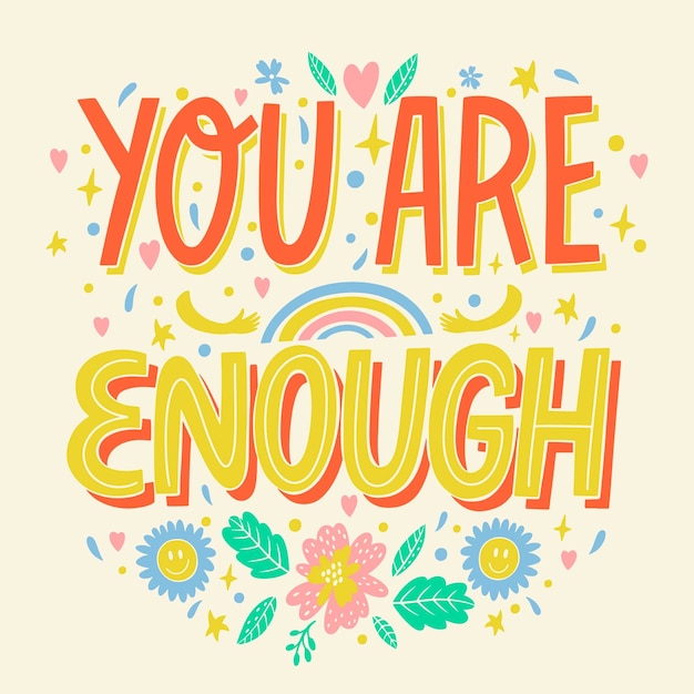 Met de hand getekende positieve lettering