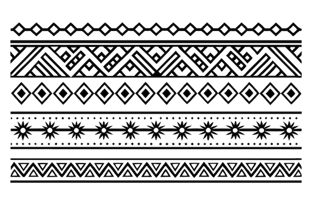 met de hand getekende rand Etnisch voor stofpatronen vectorillustratie