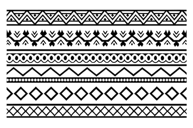 met de hand getekende rand Etnisch voor stofpatronen vectorillustratie