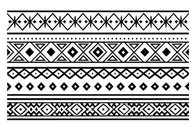 met de hand getekende rand Etnisch voor stofpatronen vectorillustratie