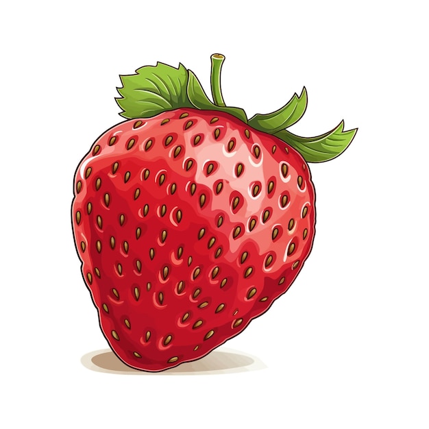 Met de hand getekende Strawberry Vector cartoon geïsoleerde witte achtergrond
