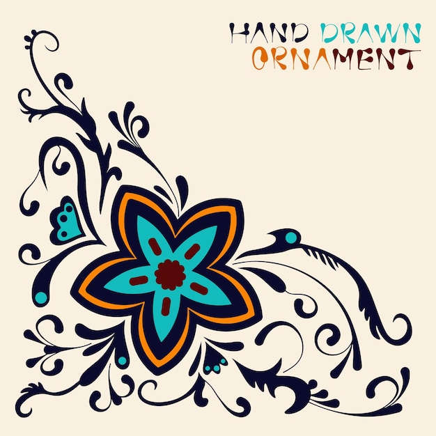 Met de hand getekende vectorillustratie ornamenten Traditionele stijl ornamentele bloemenelementen voor henna ta