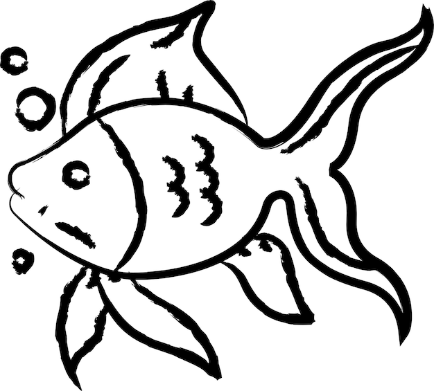 Met de hand getekende vectorillustratie van de vis