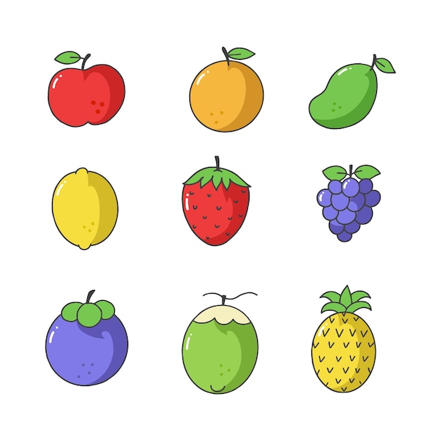 Vector met de hand getekende vectorillustratie van fruit