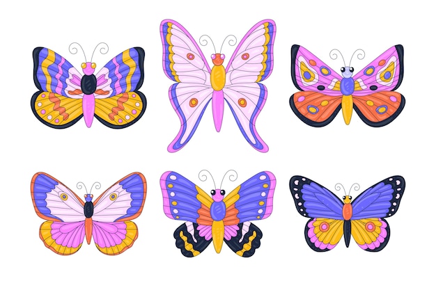 Vector met de hand getekende vlinderillustratie