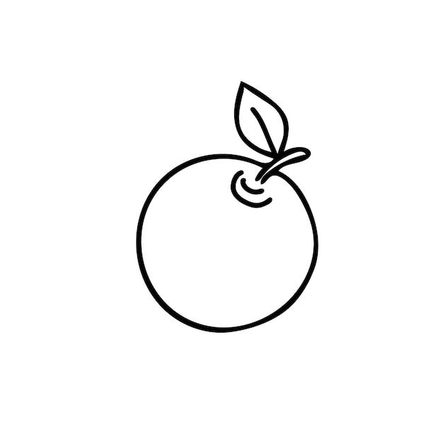 Met de hand getekende zwarte omtrek van appels in doodle-stijl geïsoleerd op een achtergrond voor de verpakking van producten