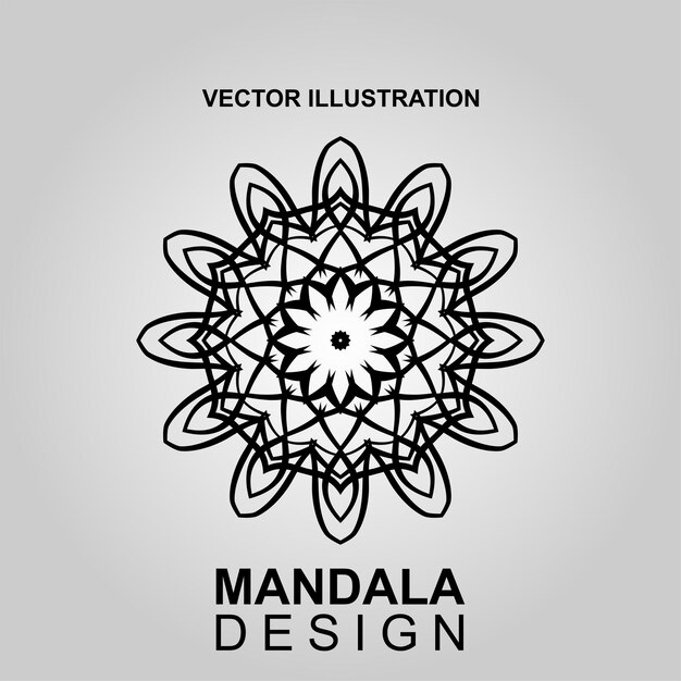 Vector met de hand ontworpen mandala-ontwerp. geschikt voor kleurboek en andere afbeeldingsdecoratiebehoeften