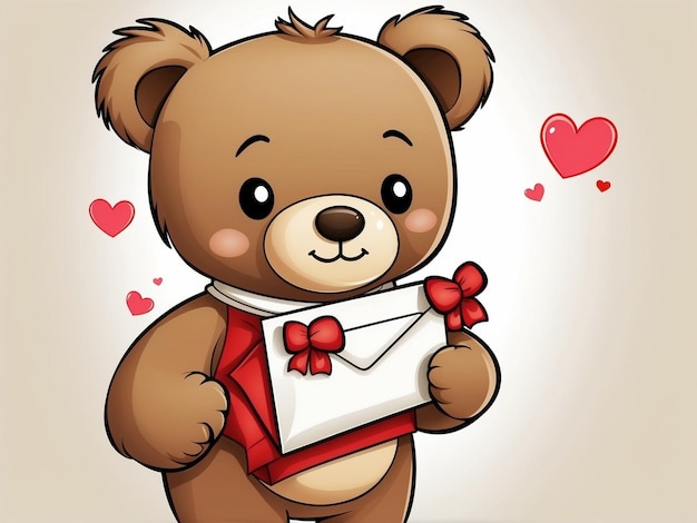 Vector met liefdesbrief teddy vector