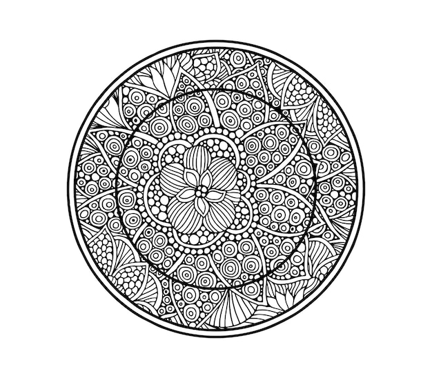 Vector met mandala stijl kleurplaat