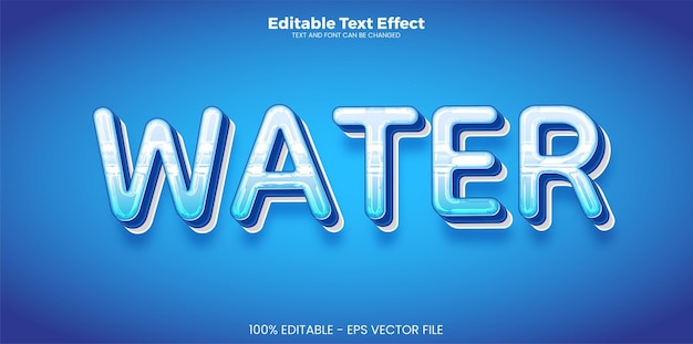 Met water bewerkbaar teksteffect in moderne trendstijl