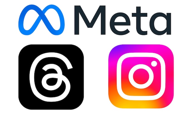 Vector meta logo threads instagram a social technology company created by mark elliot zuckerberg