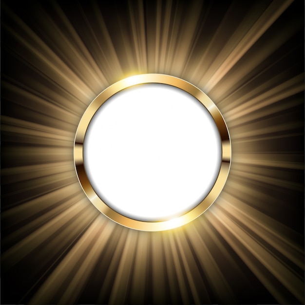 Metaal gouden ring met tekstruimte en verlicht licht