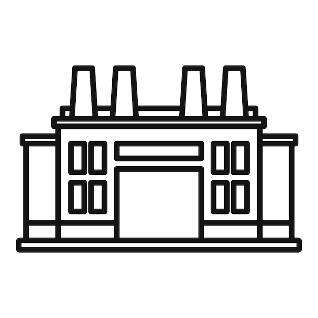 Metaal recycle fabriekspictogram Overzicht metaal recycle fabriek vector pictogram voor webdesign geïsoleerd op een witte achtergrond