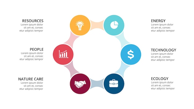 Diagramma circolare metaball modello di presentazione infografica vettoriale passaggi delle opzioni del grafico