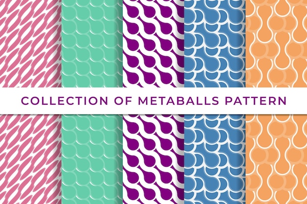 Metaball collection of geometric seamless patterns simple minimal design