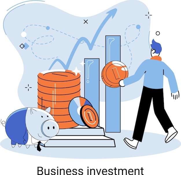 Metafoor voor bedrijfsinvesteringen Investeringskapitaal voor winst en inkomen vermenigvuldigen Aandelen en fondsen kopen moderne economie Investeerdersstrategie financiering van bedrijfsactiviteiten Actief of passief inkomen