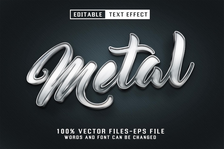 Vector metal 3d text effect