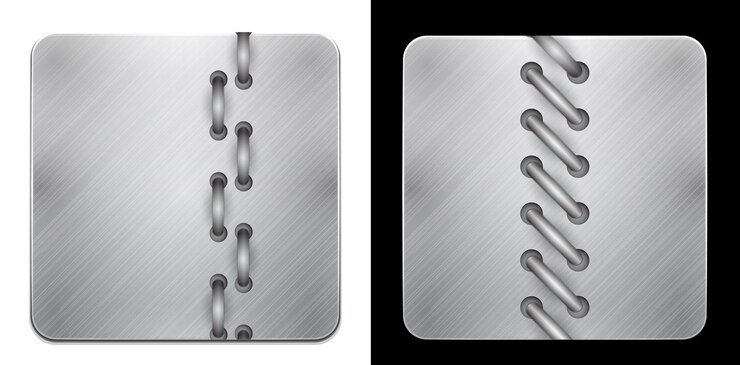 Vector metal app icons with rope
