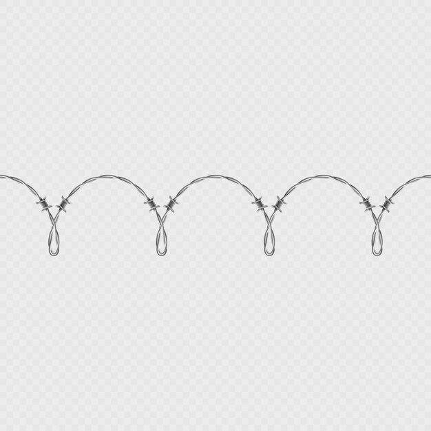 Металлические колючей проволоки горизонтальной бесшовные границы шаблон и элементы объекта.