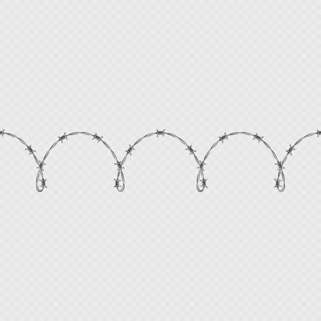 Metal barbed wire horizontal seamless border