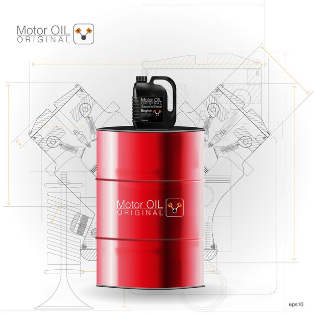 Metal barrels, plastic canister on white background,  illustration. technical illustrations.