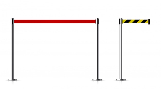 Vector metal barrier with a belt to control.