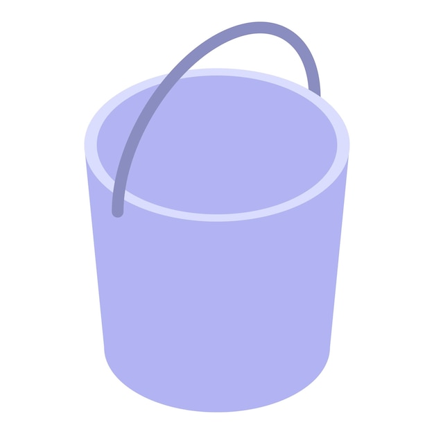 Vector metal bucket icon isometric of metal bucket vector icon for web design isolated on white background