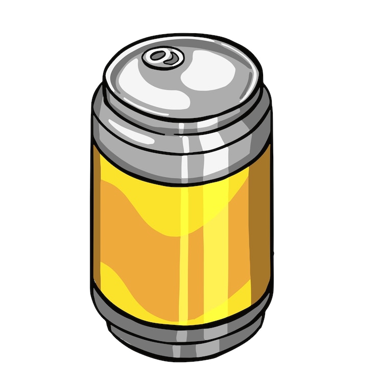 Metal can of beer in vector illustration