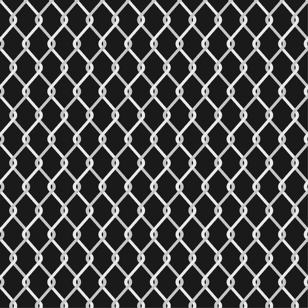 metal chain link fence background. Wire fence pattern isolated on black.