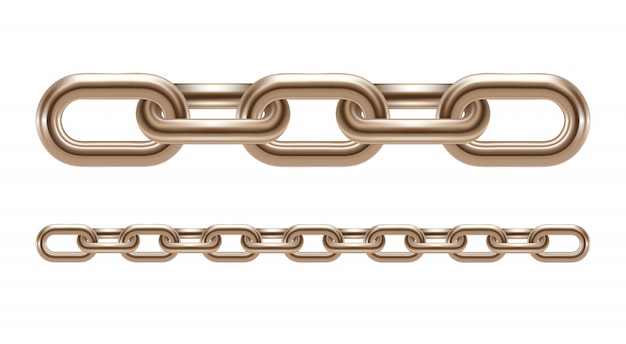 Metal chain links  isolated