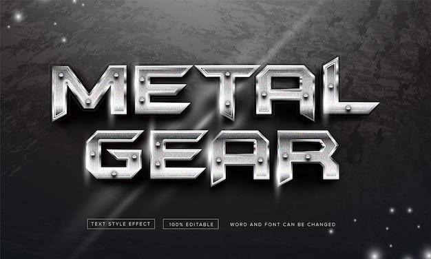 Vector metal chrome gear teksteffect gratis te downloaden bewerkbaar