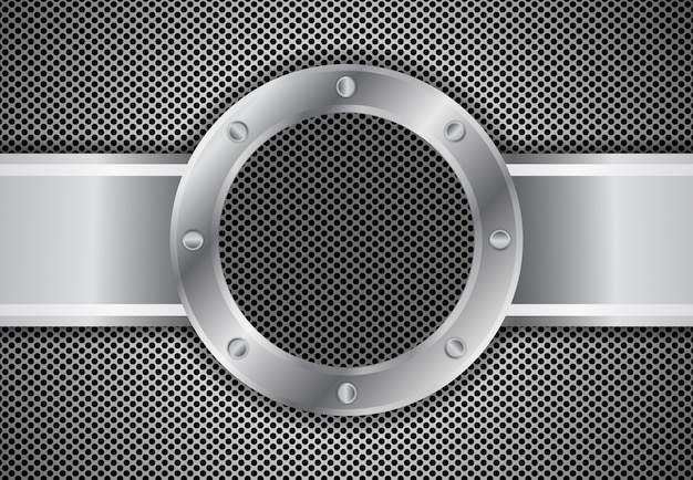 Vector metal circle 3 d background