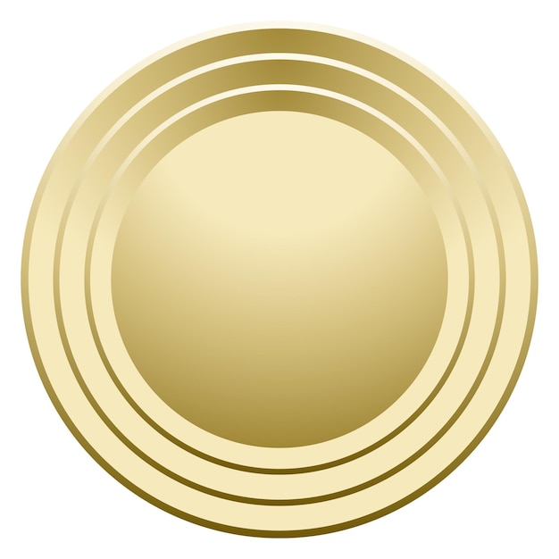 Metal circle realistic mockup Golden round medal