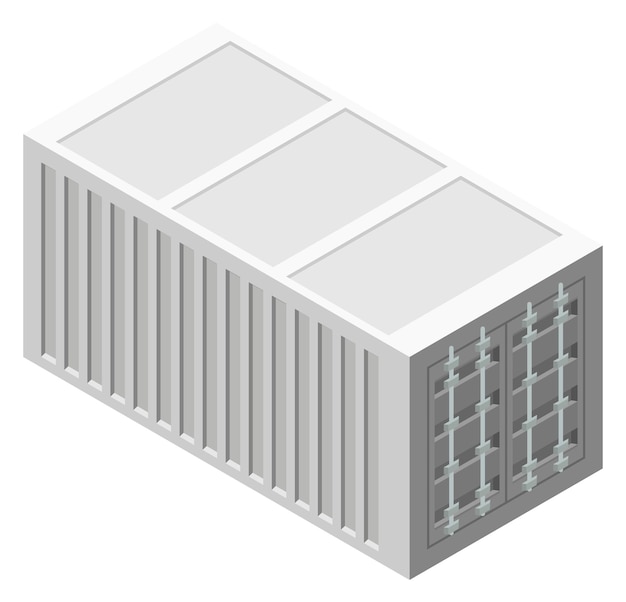해상 화물용 금속 컨테이너 선박 화물 아이소메트릭 아이콘