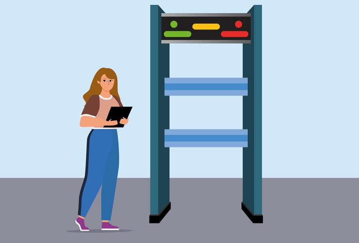 Vector metal detector concept illustration stylish and beautiful desdign